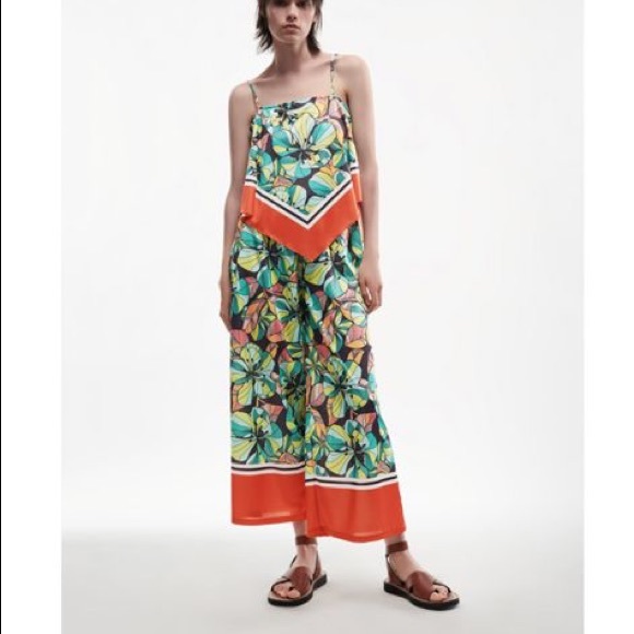 Zara Flowy Printed Pant - Picture 1 of 4